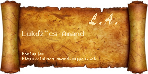 Lukács Amand névjegykártya