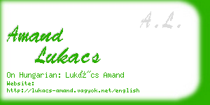 amand lukacs business card